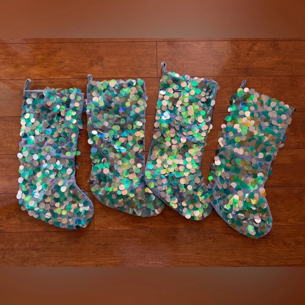Sequin Stockings West Elm set of 4